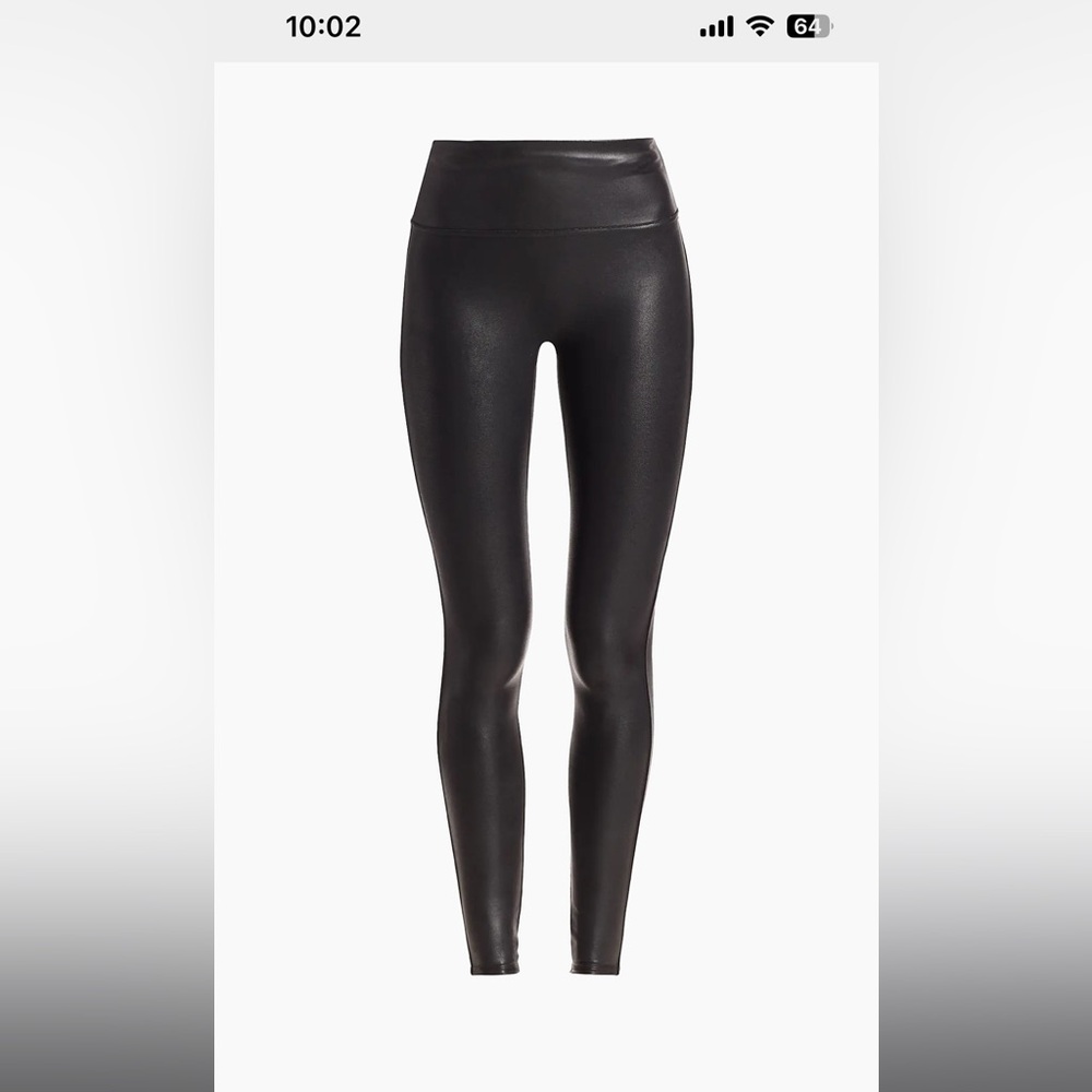 Never Worn SPANX Faux Leather Leggings, Size M, Petite